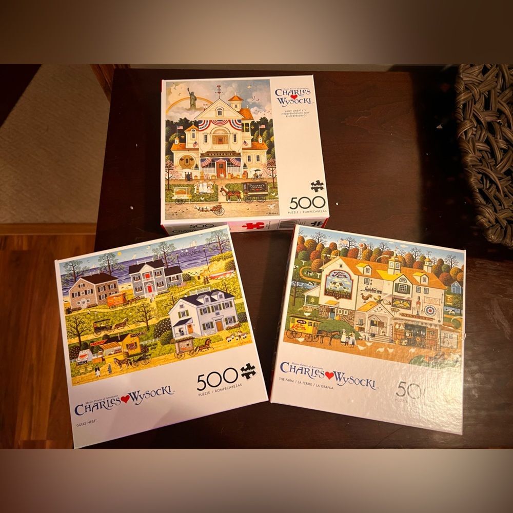 Buffalo Games - Charles Wysocki  puzzle bundle includes 3